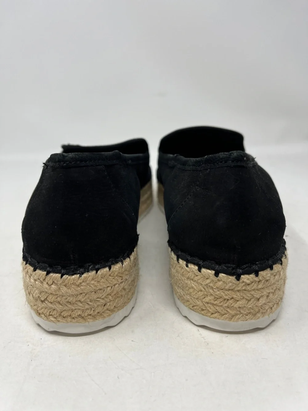 GIANNI BINI MICROSUEDE BLACK  LEATHER UPPER PLATFORM ESPADRILLES LIKE NEW SZ 8.5